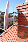 Schornstein-Mastauslegerset – ohne Bohren, Bandlänge 2×5 m, für Antennen bis Ø 100 cm