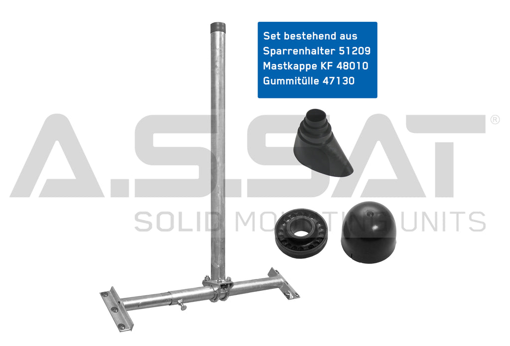 Sparrenhalter 51209 mit Mastkappe KF + Gummitülle